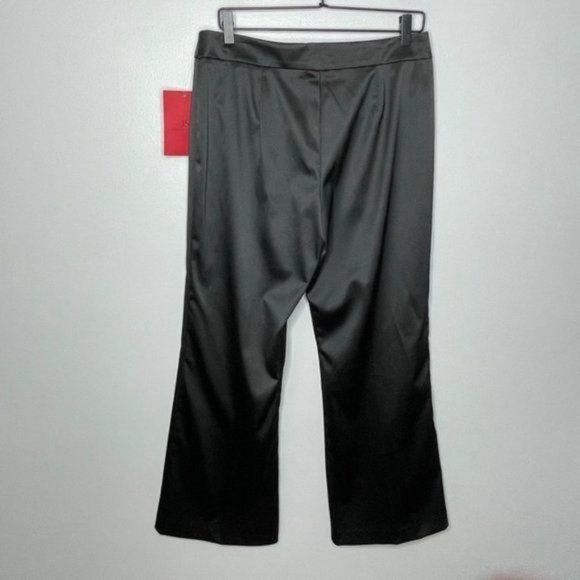 JS Collections Black Satin Boot‎ Cut Pants - Picture 3 of 3